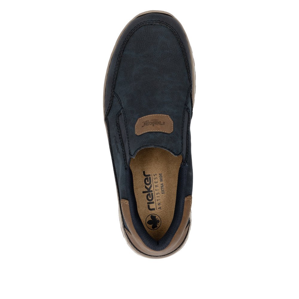 Shoetopia, Rieker, 03365, mens, casual shoe, navy, Top View