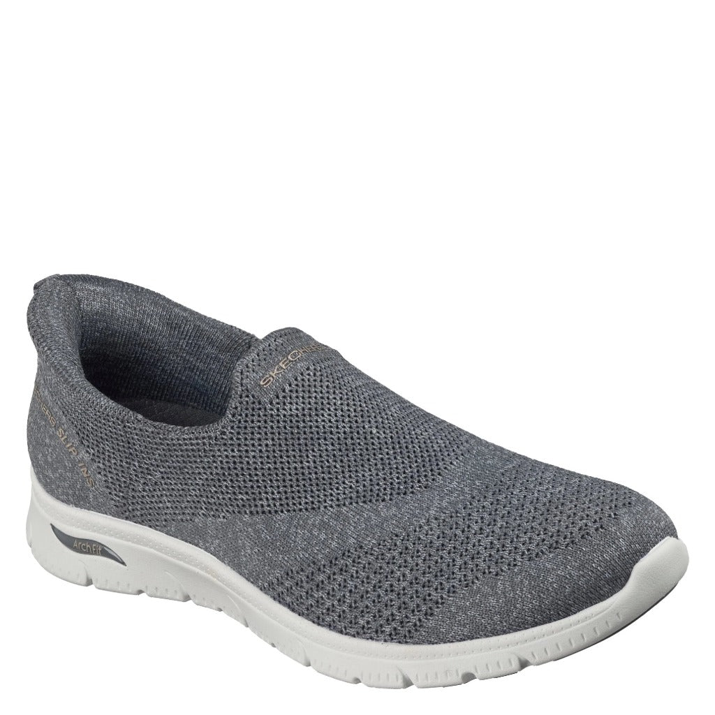 Skechers, Arch Fit Refine 2.0 True, Women's, Slip-On Sneaker, Grey, Angled view