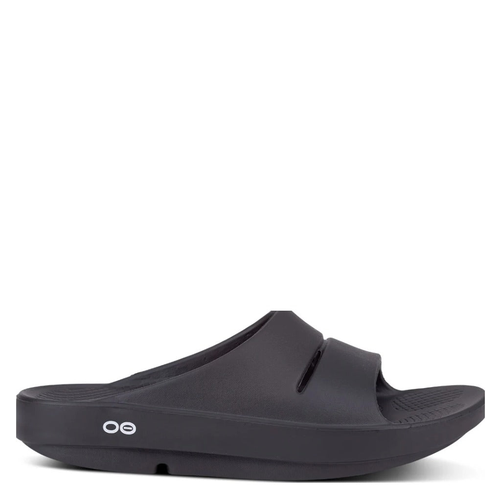 OOFOS OOahh Slide Sandal - Black - Shoetopia Footwear