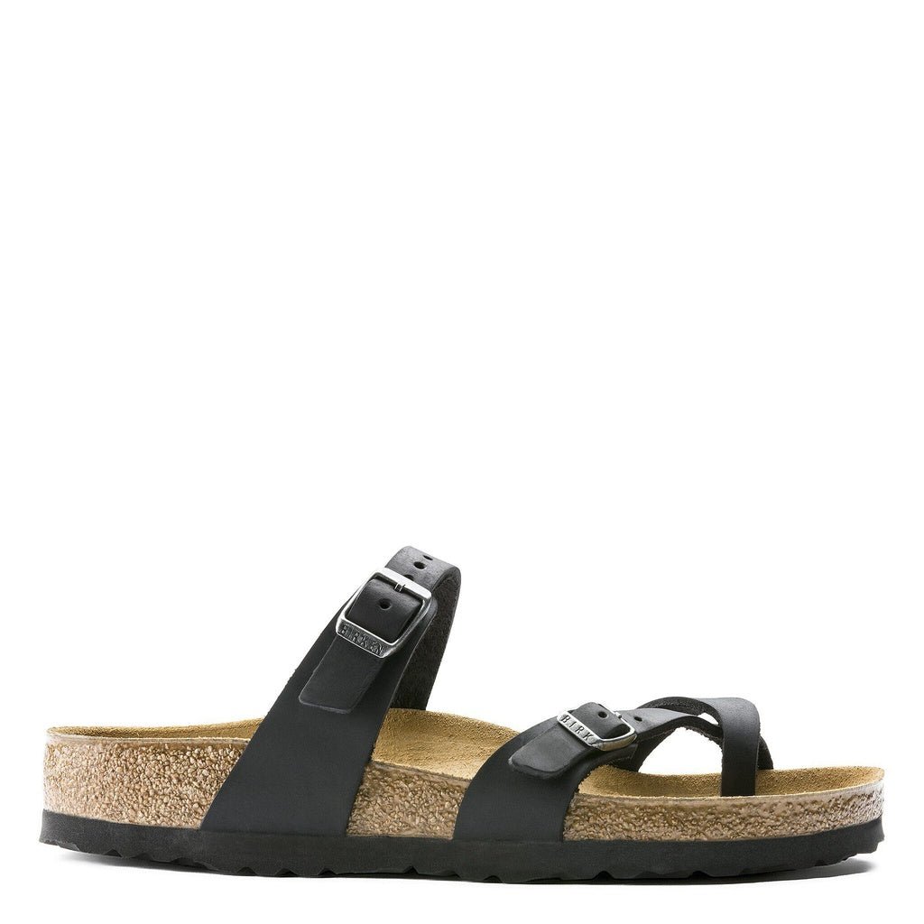 Birkenstock, Mayari Oiled Leather, Women's, Sandal, Black, Side view