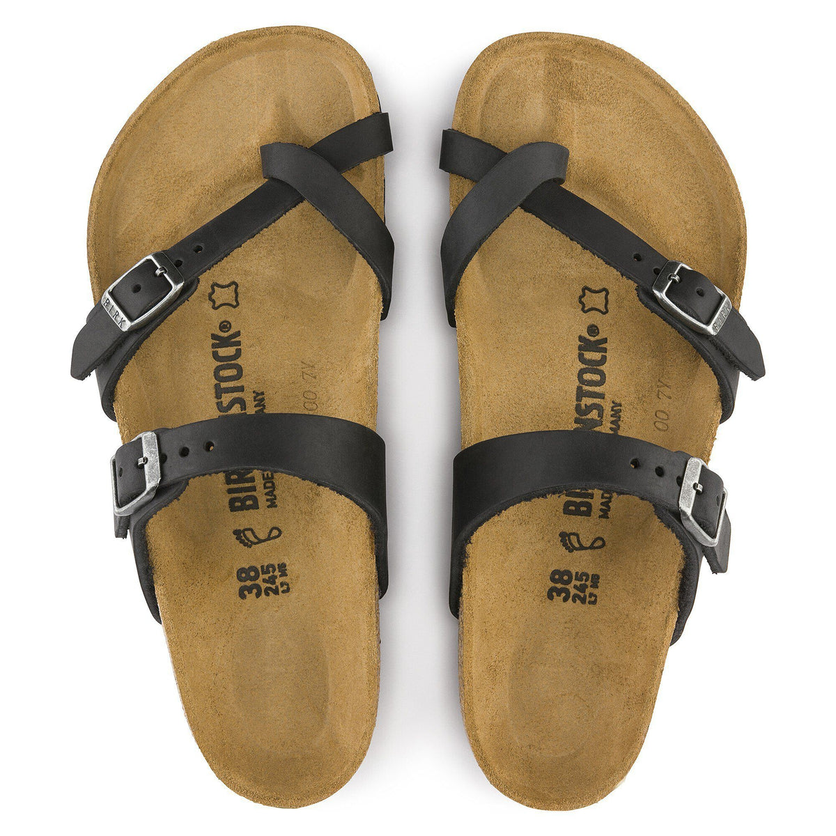Birkenstock, Mayari Oiled Leather, Women's, Sandal, Black, Top view