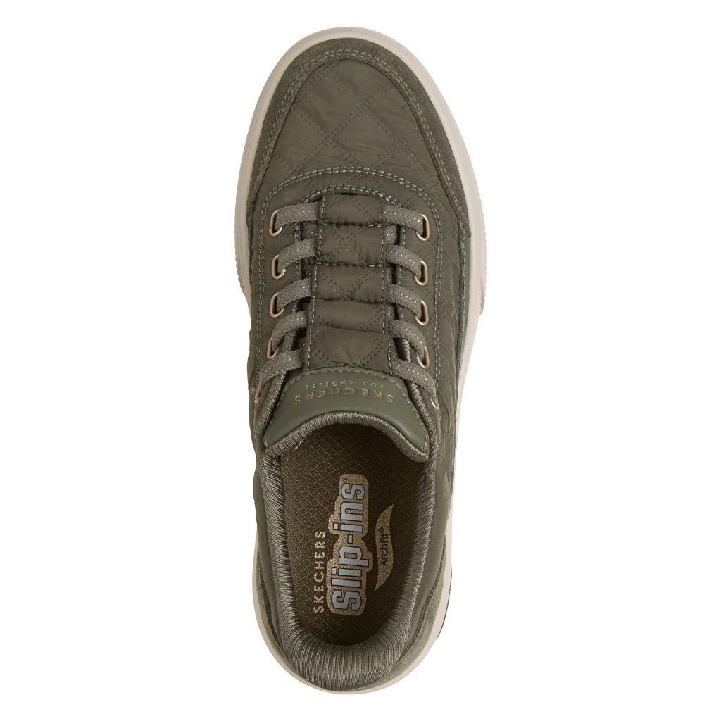 Skechers Slip-Ins Arch Fit Arcade Olive, Cozy Fit Cuddle Steps - Shoetopia Footwear