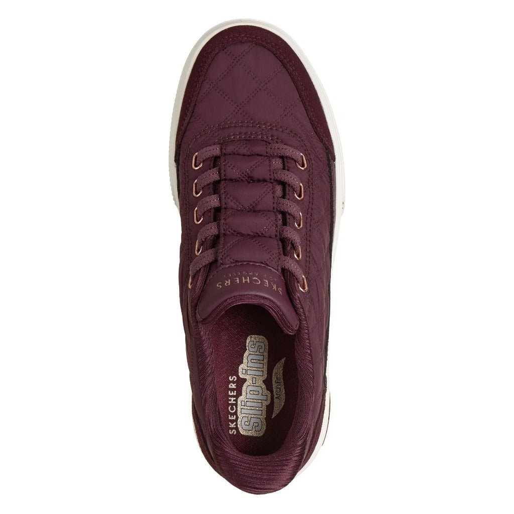 Skechers Slip-Ins Arch Fit Arcade Wine, Cozy Fit Cuddle Steps - Shoetopia Footwear