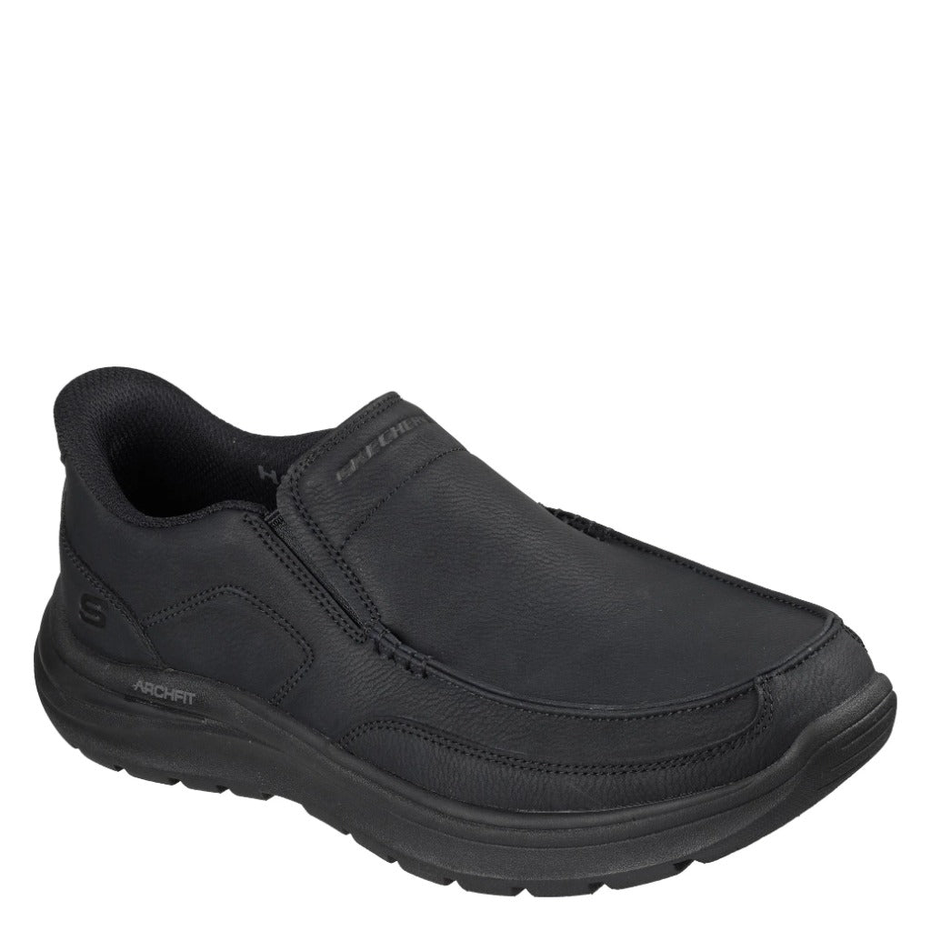 Skechers, Slip-Ins Arch Fit Superior Mantis, Men's, Casual Shoe, Black, Angled view