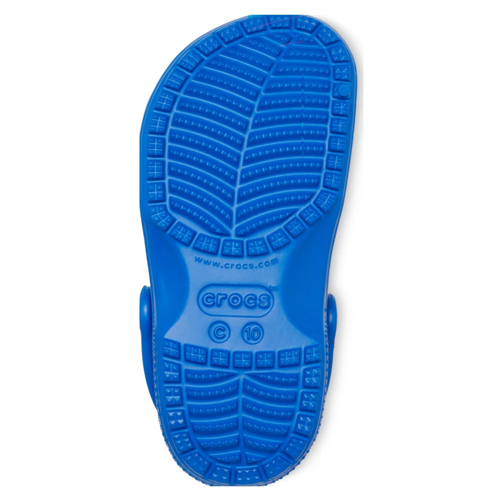 Crocs, Classic Clog, Toddler, Clog, Blue Bolt, Outsole view