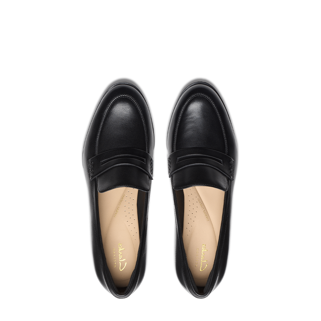 Clarks, Freva 55 Edge, Women's, Heel, Black, Top view