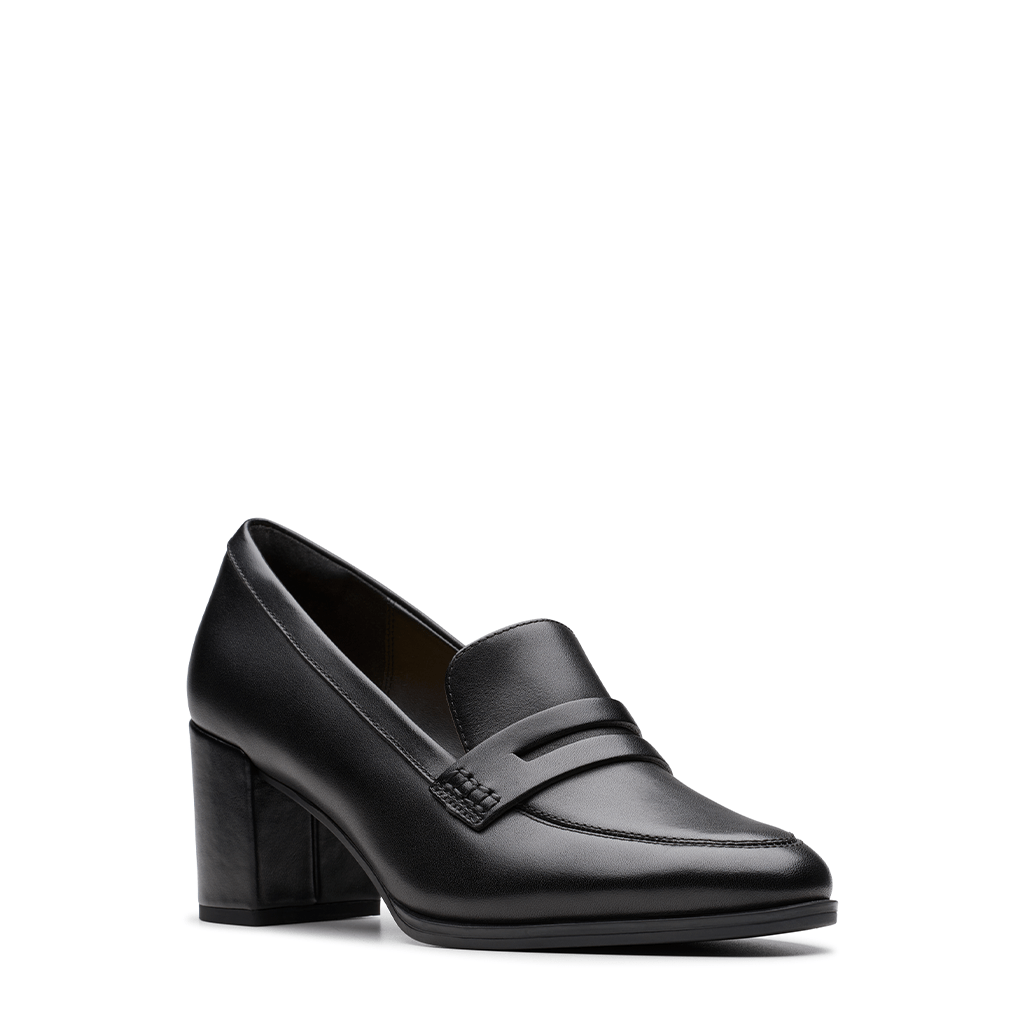 Clarks, Freva 55 Edge, Women's, Heel, Black, Angled view