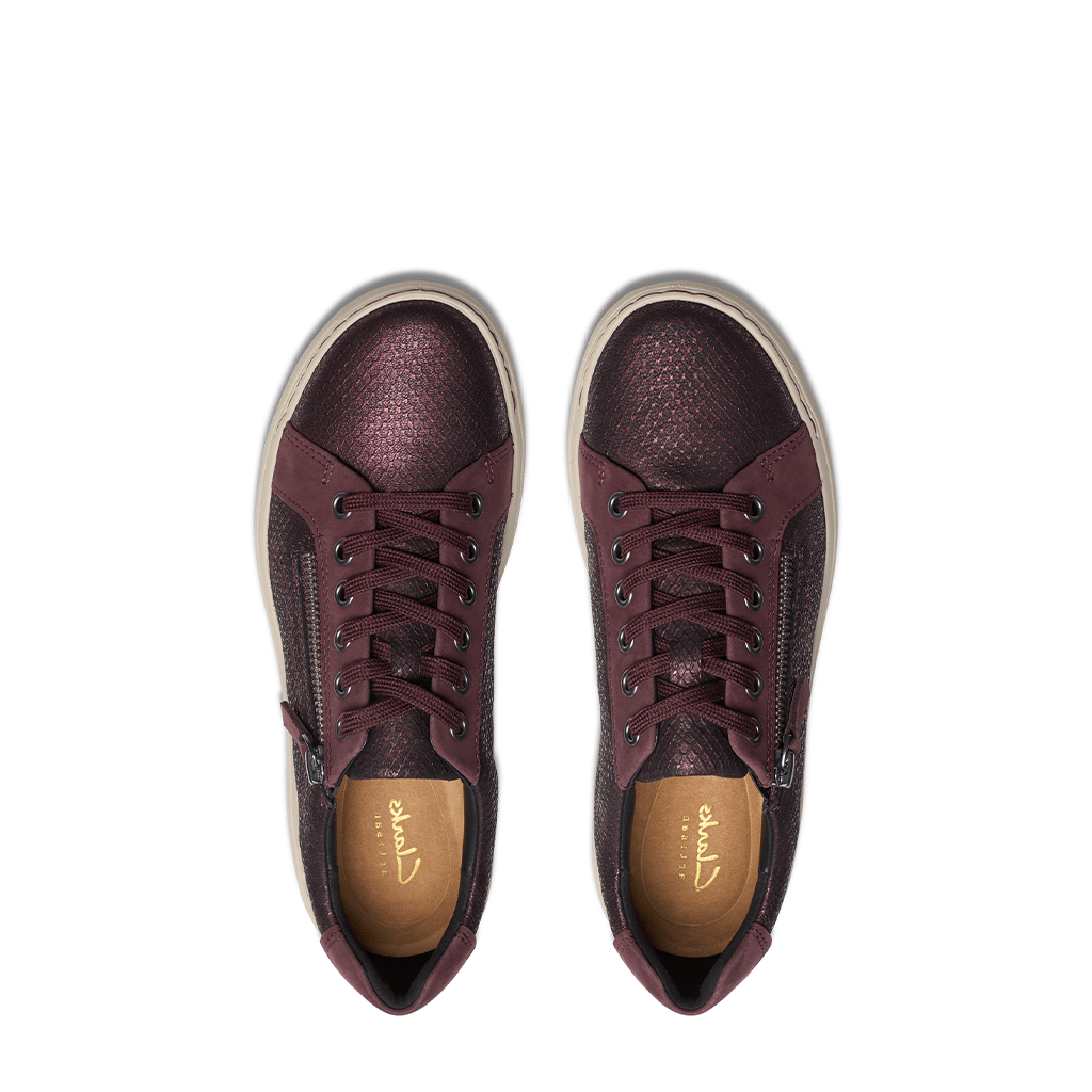 Clarks, Nalle Lace, Women's, Sneaker, Wine, Top view