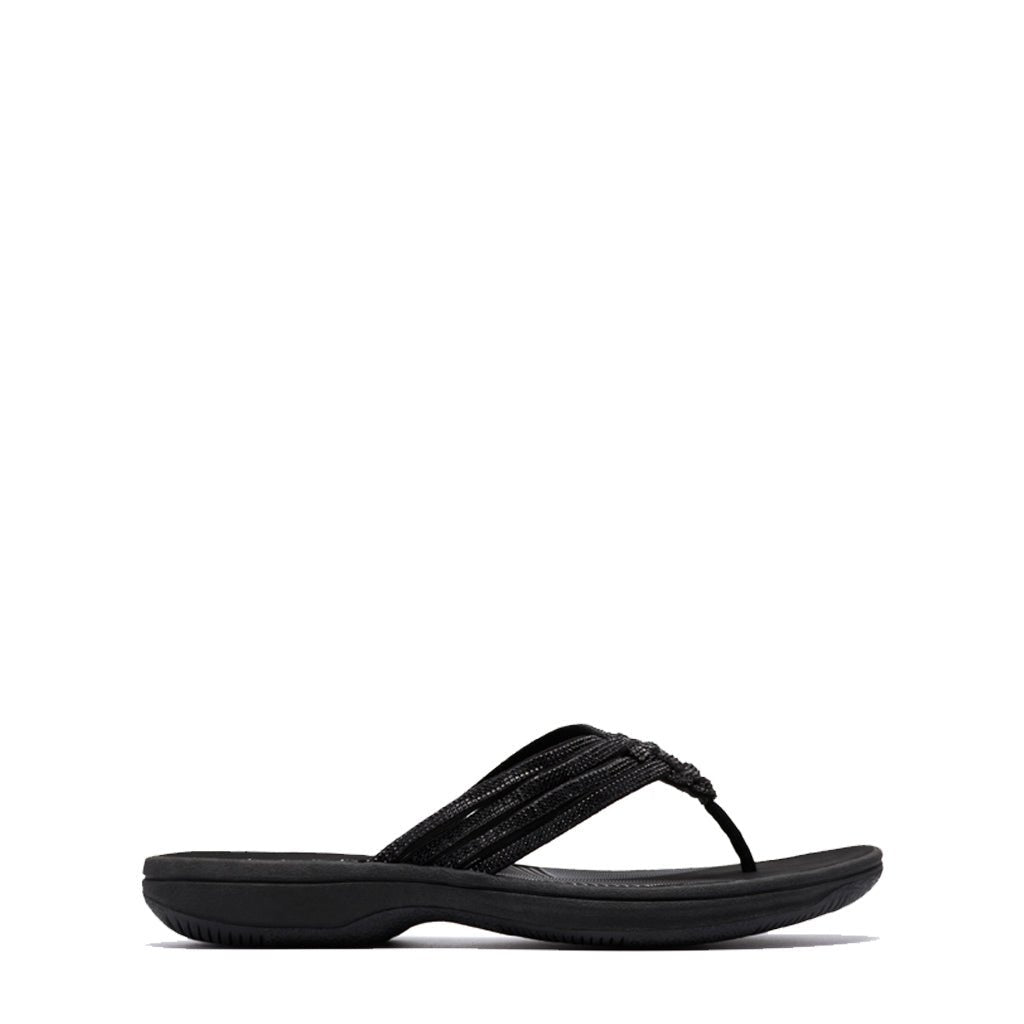Clarks, Breeze Gem, Women's, Sandal, Black, Angled view