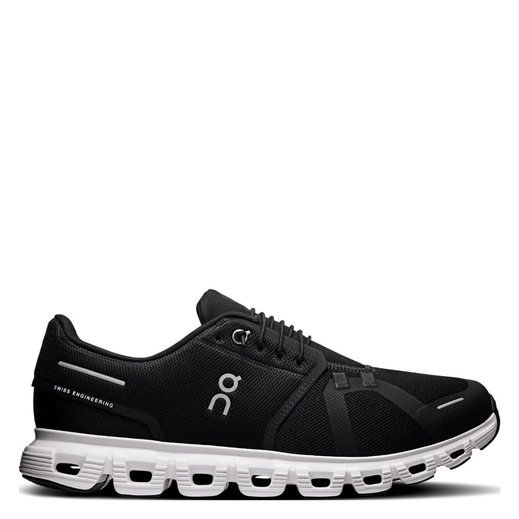 On, Cloud 6, Men's, Sneaker, Black/White, Side view