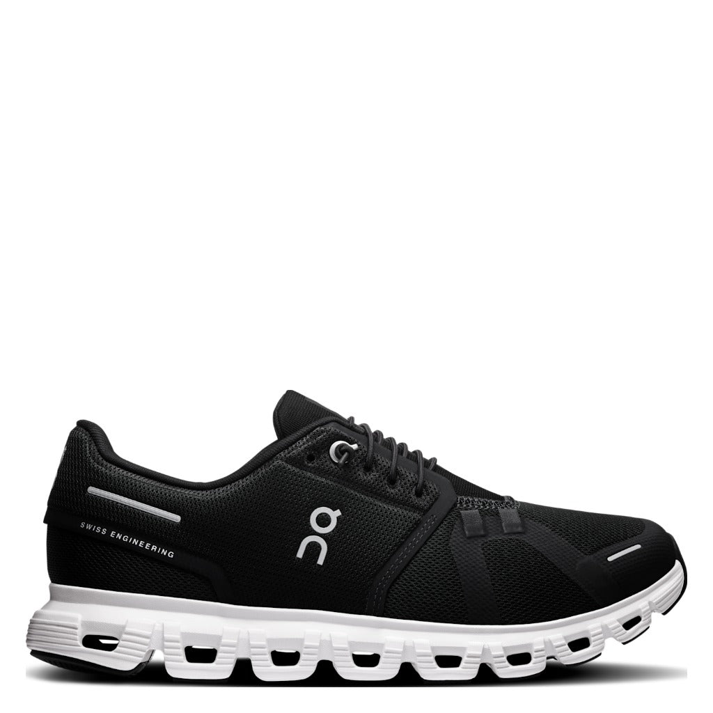 On, Cloud 6, Women's, Sneaker, Black/White, Side view