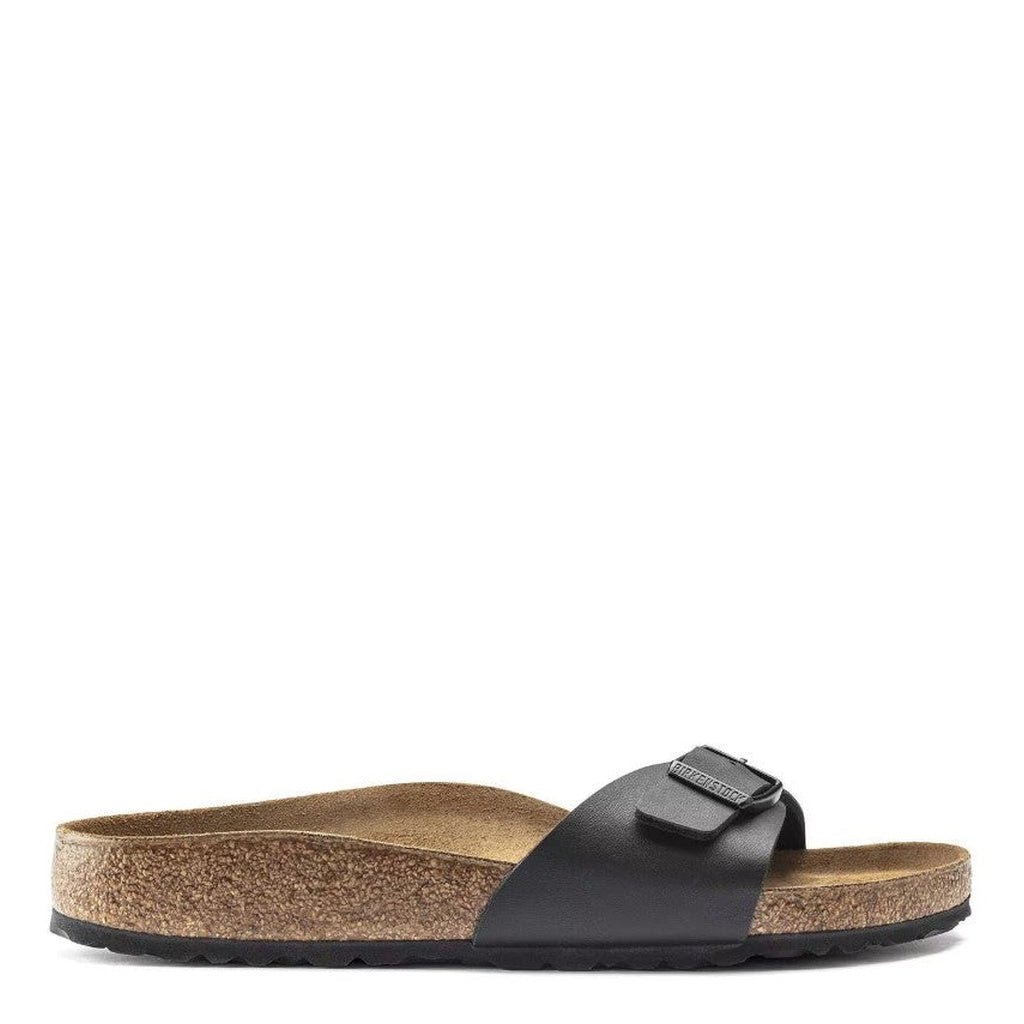 Birkenstock, Madrid Birko-Flor, Women's, Sandal, Black, Side view
