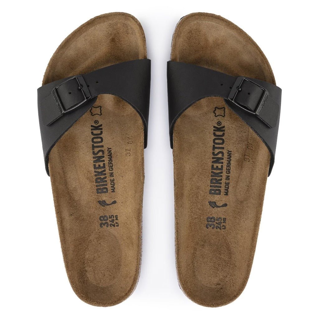 Birkenstock Madrid Birko-Flor, Black, Regular Fit - Shoetopia Footwear