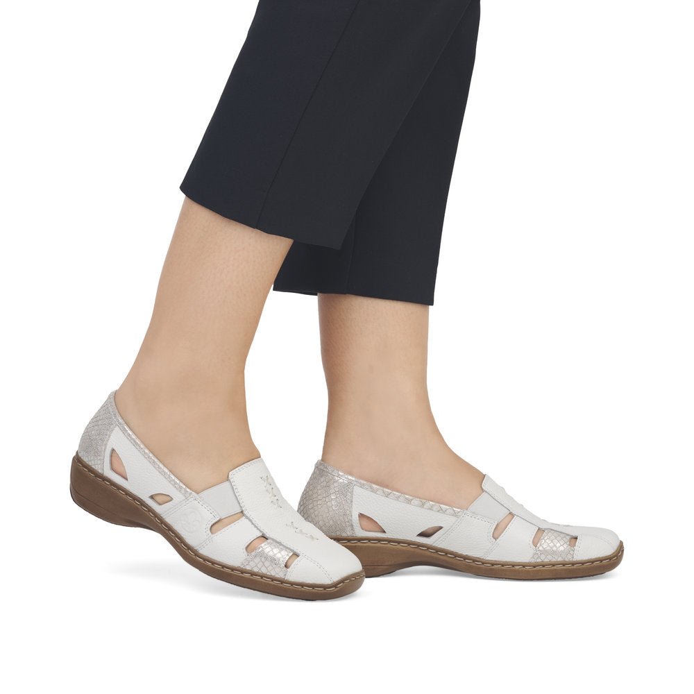 Shoetopia, Rieker, 41385, women’s casual shoe, white, Lifestyle