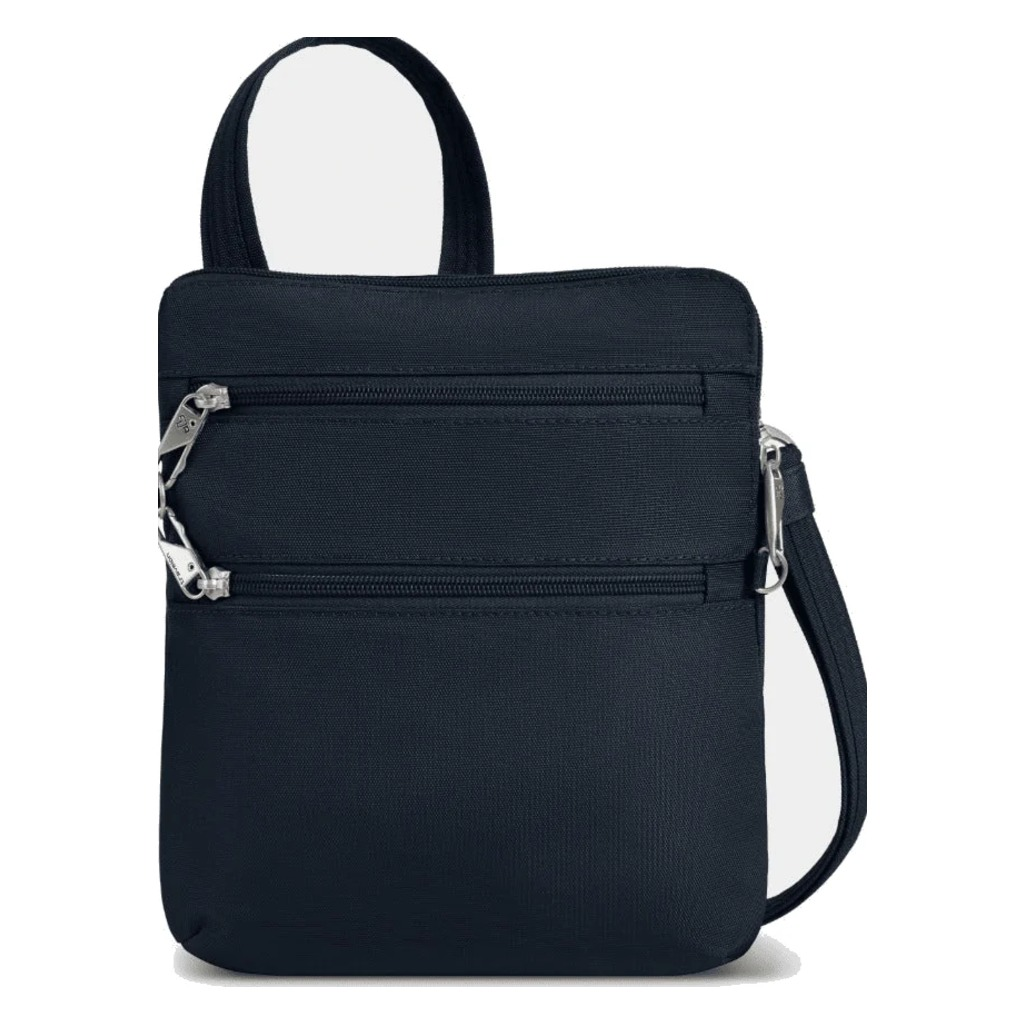 Travelon Anti-Theft Classic Slim Double Zip Crossbody - Midnight - Shoetopia Footwear