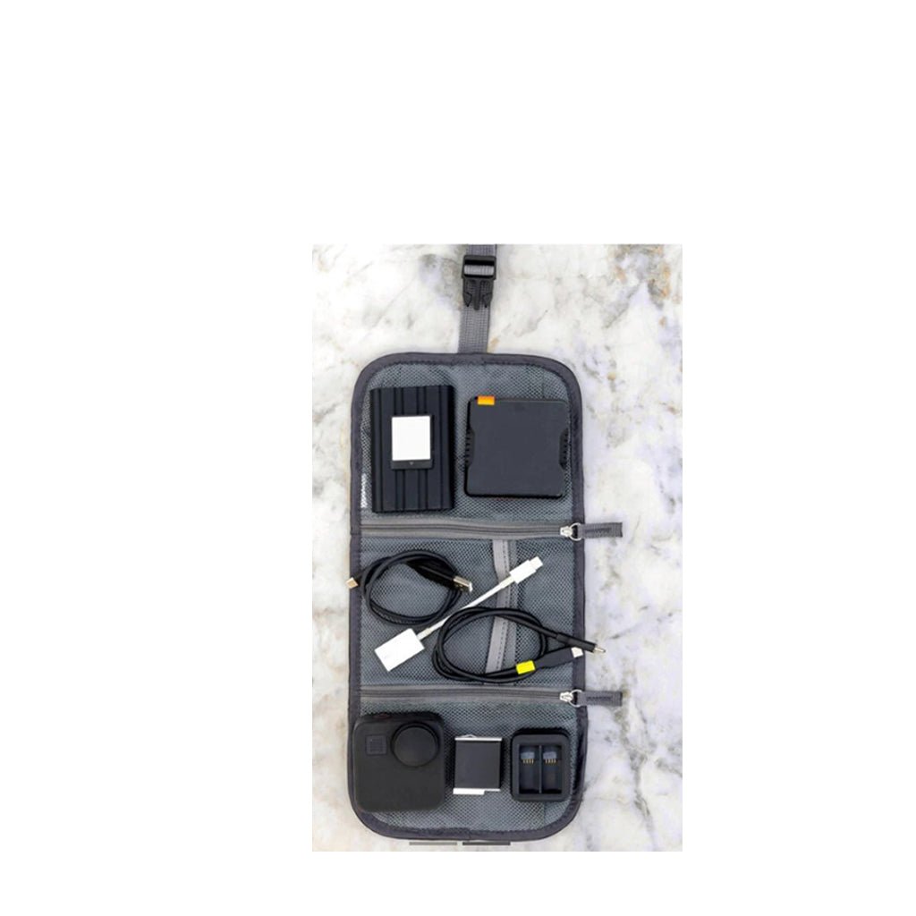 Travelon, Tech Accessory Organizer, Unisex, Travel Organizer, Charcoal, Angled view