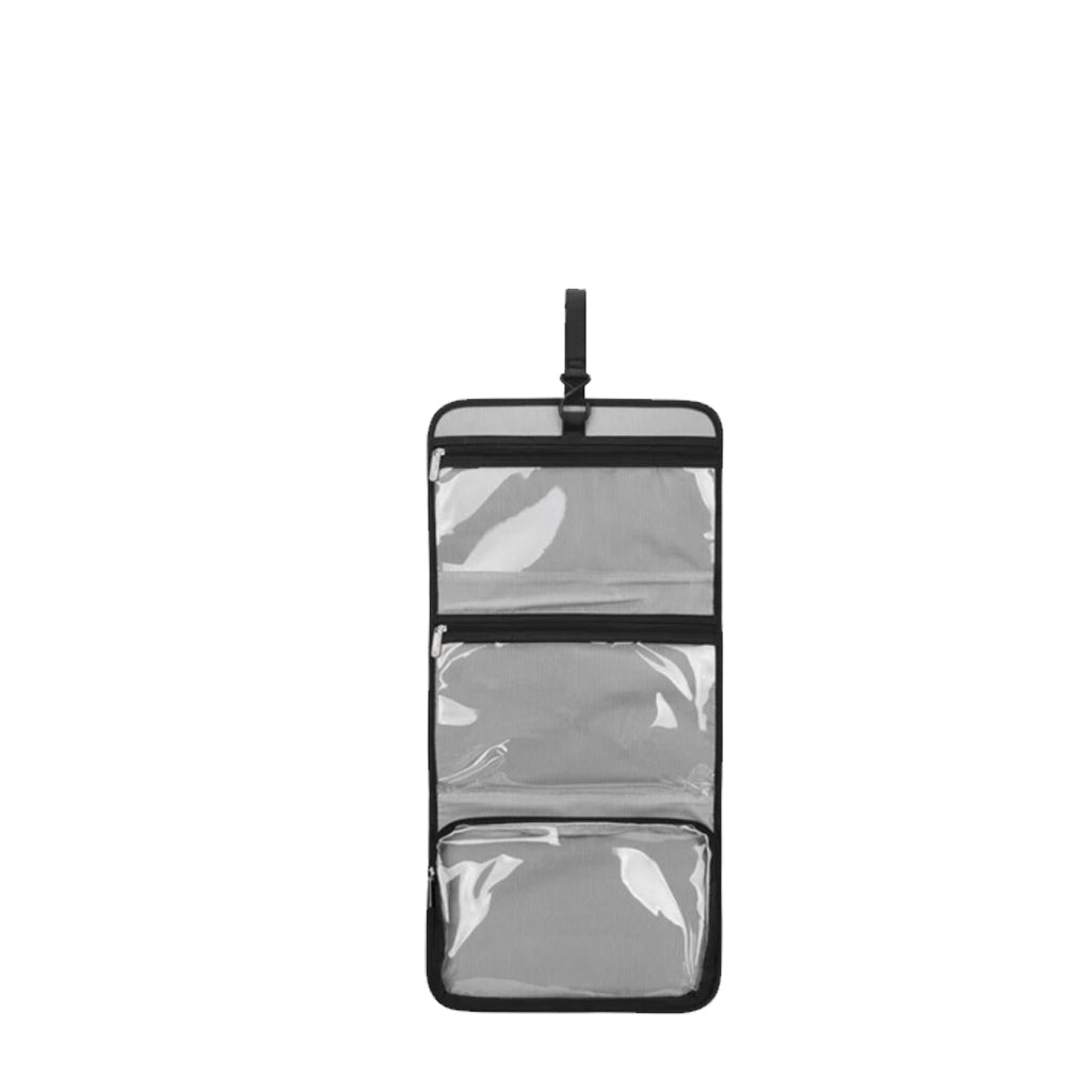Travelon, Trifold Hanging Toiletry Bag, Unisex, Toiletry Bag, Black, Angled view