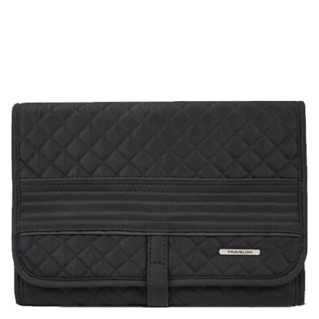 Travelon, Trifold Hanging Toiletry Bag, Unisex, Toiletry Bag, Black, Front view