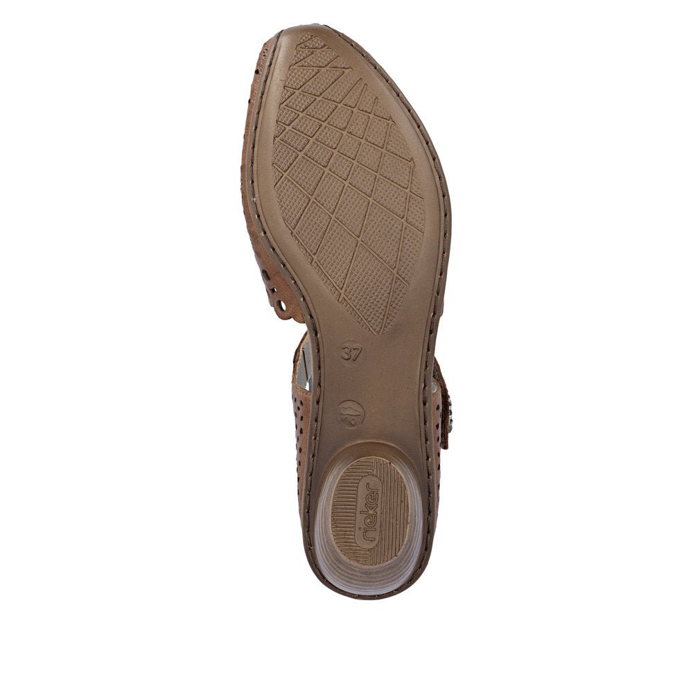 Rieker, 43753, Women's, Sandal, Brown, Outsole view