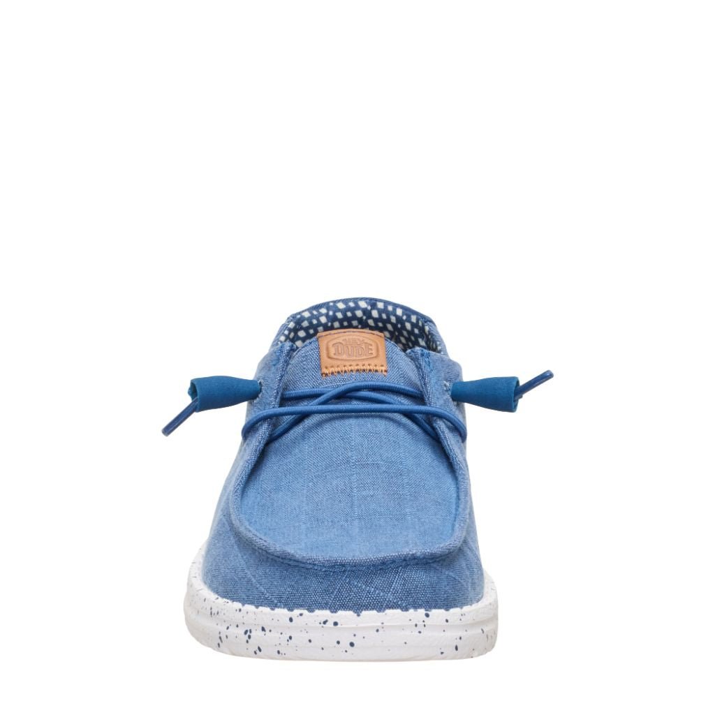 Hey Dude, Wendy Chambray Grid, Women's, Casual Shoe, Blue, Front view