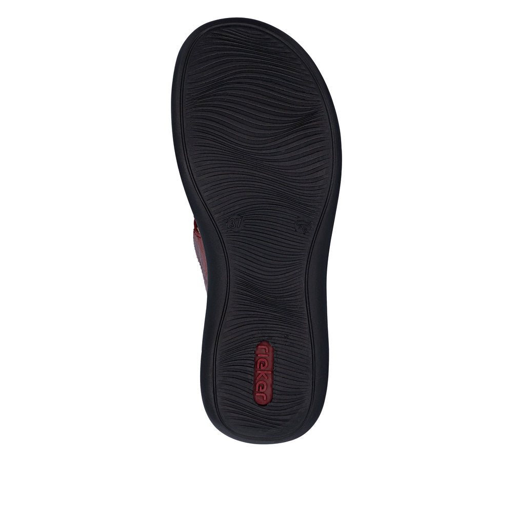 Shoetopia, Rieker, 46352-33, women’s casual slip-on shoe, red, Sole view
