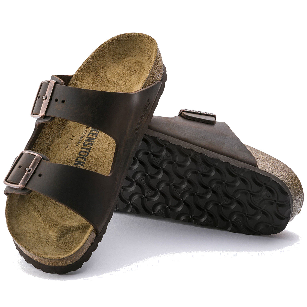 Birkenstock, Arizona Oiled Leather, Unisex, Sandal, Habana, Outsole view
