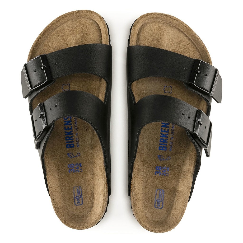 Birkenstock, Arizona Soft Footbed, Unisex, Sandal, Black, Top view