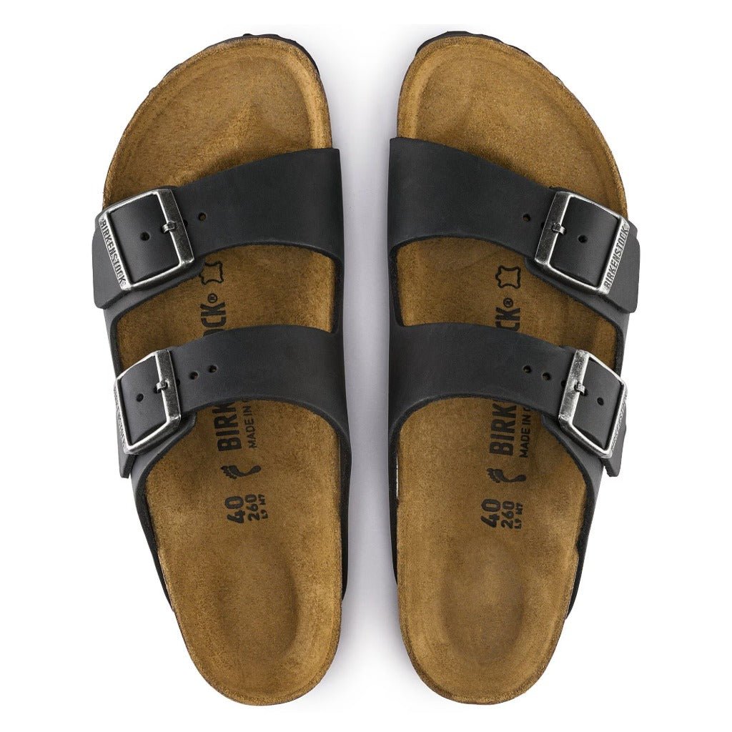 Birkenstock Arizona Oiled Leather Black, Regular Fit - Shoetopia Footwear