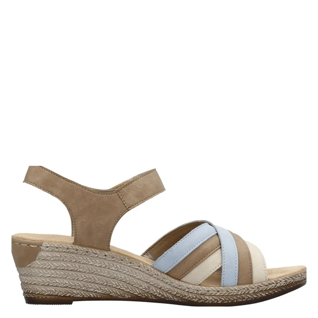 Rieker, Fanni 62457, Women's, Wedge Sandal, Multi Brown, Side view