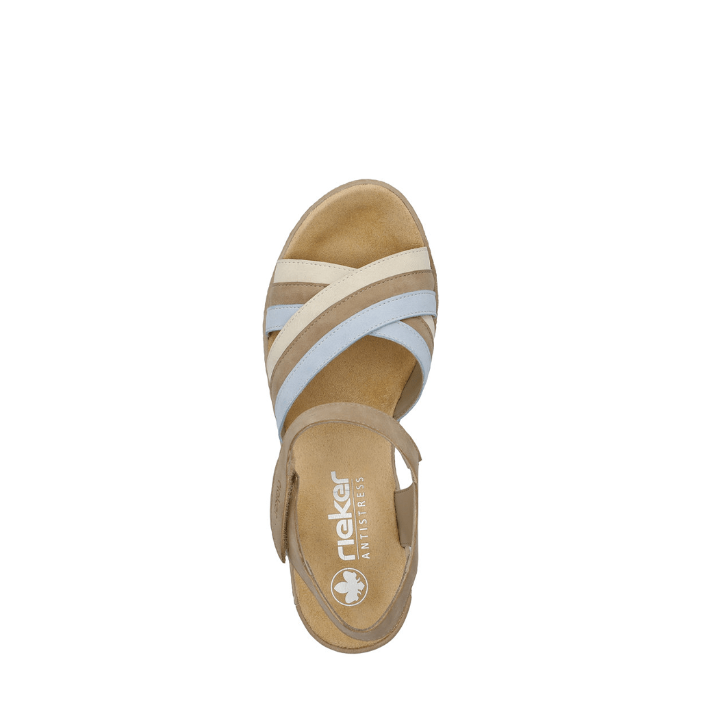 Rieker, Fanni 62457, Women's, Wedge Sandal, Multi Brown, Top view