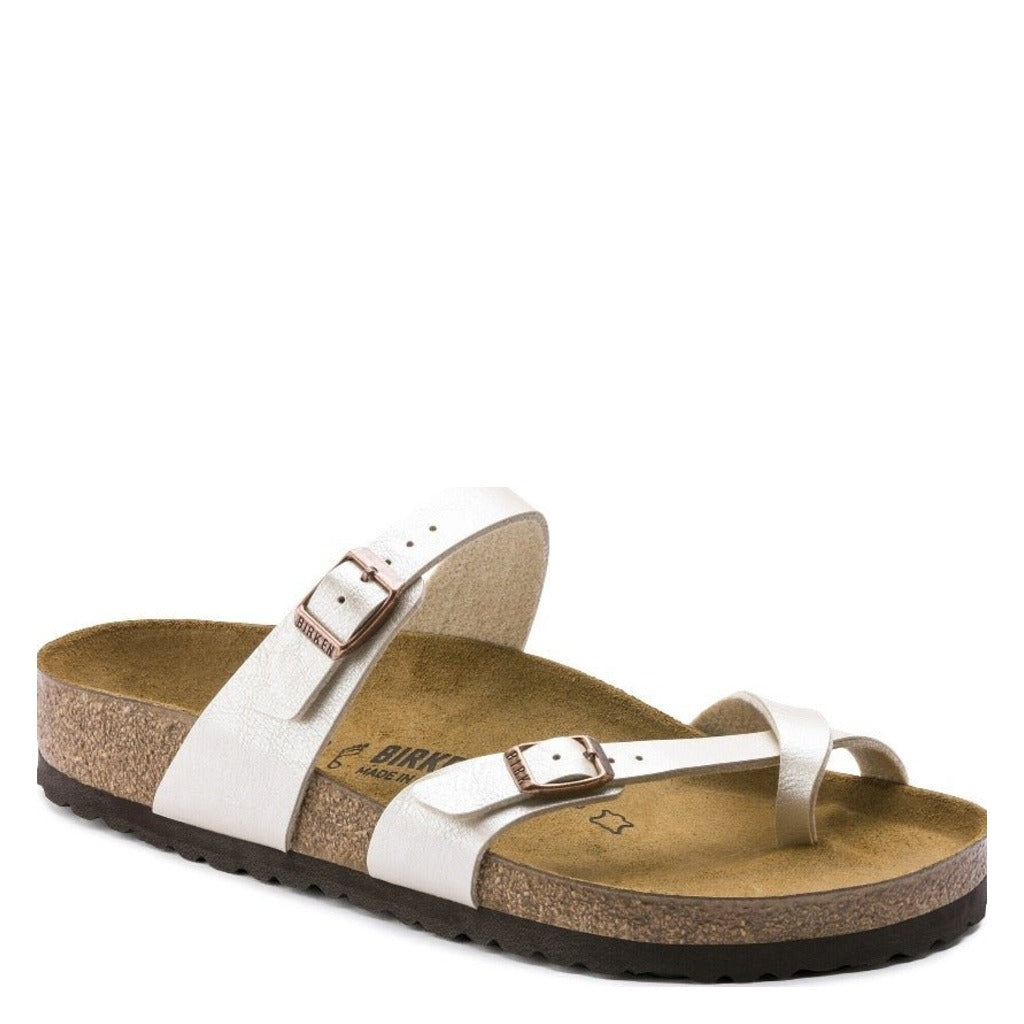 Birkenstock Mayari Birko-Flor, Graceful Pearl White, Regular Fit - Shoetopia Footwear