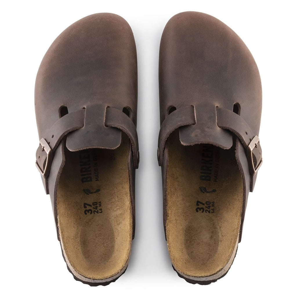 Birkenstock, Boston Oiled Leather, Unisex, Clog, Habana, Top view