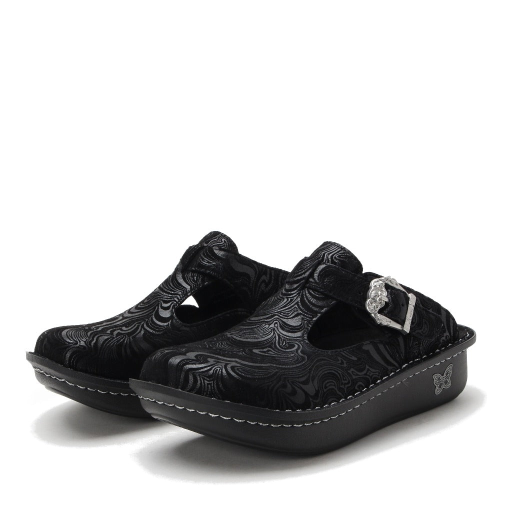 Alegria Classic Clog Swirling Black - Shoetopia Footwear