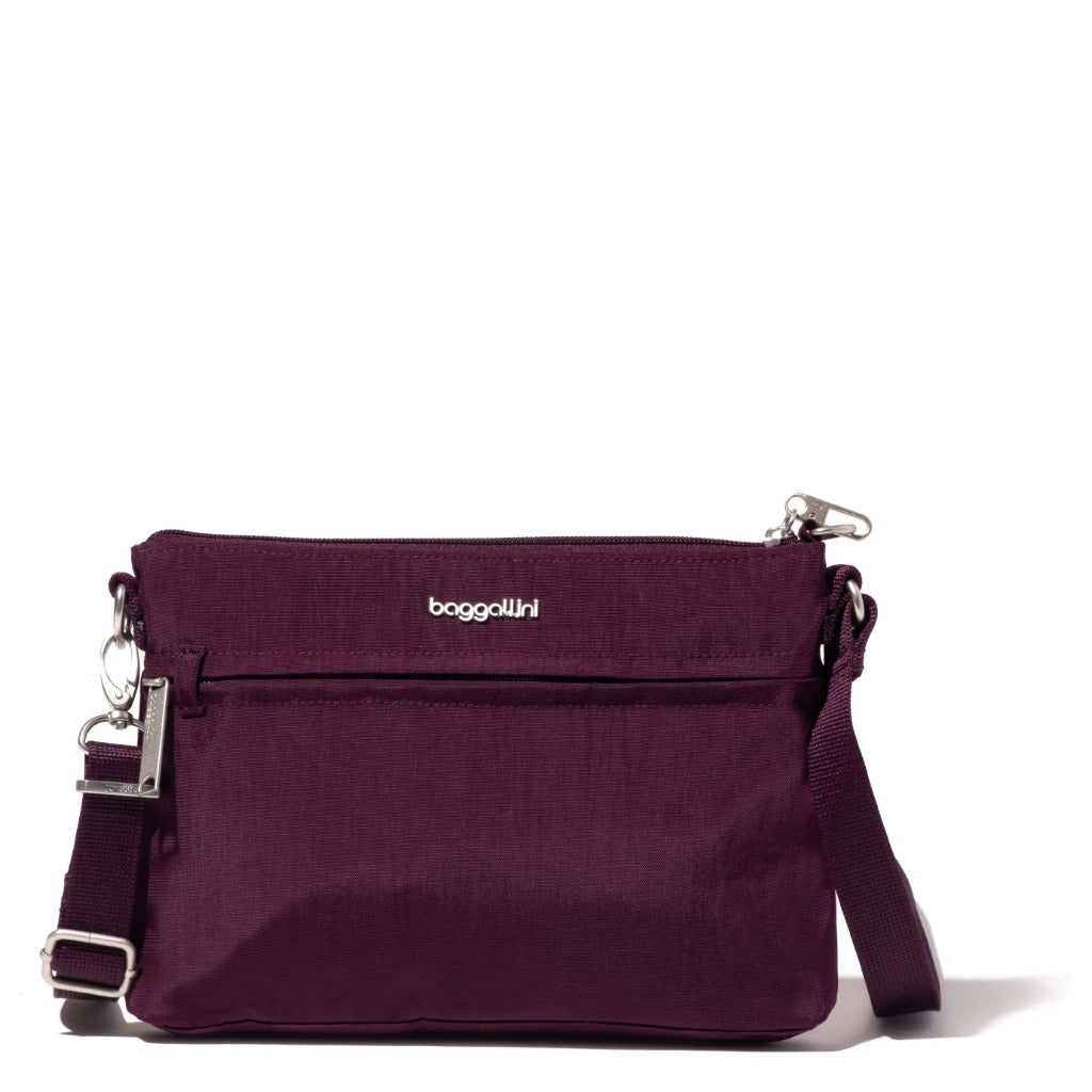 Baggallini, Securtex Classic Anti-Theft Memento Crossbody, Crossbody Bag, Mulberry, Front view