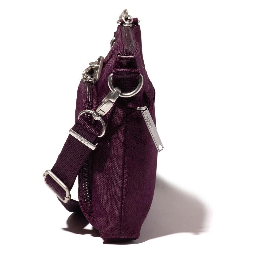 Baggallini, Securtex Classic Anti-Theft Memento Crossbody, Crossbody Bag, Mulberry, Side view
