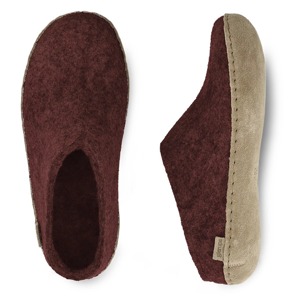 Glerups Slip-On With Leather Sole - Beet - Shoetopia Footwear