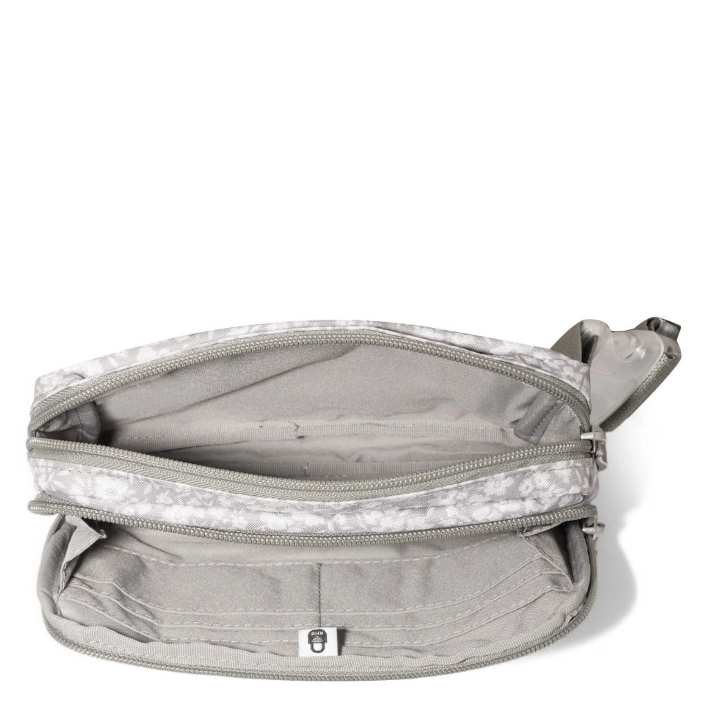 Baggallini, True Classic Belt Bag Sling, Belt Bag, Light Grey Petal, Interior view