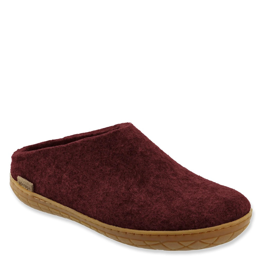 Glerups, Slip-On With Rubber Sole, Unisex, Slipper, Beet, Angled view