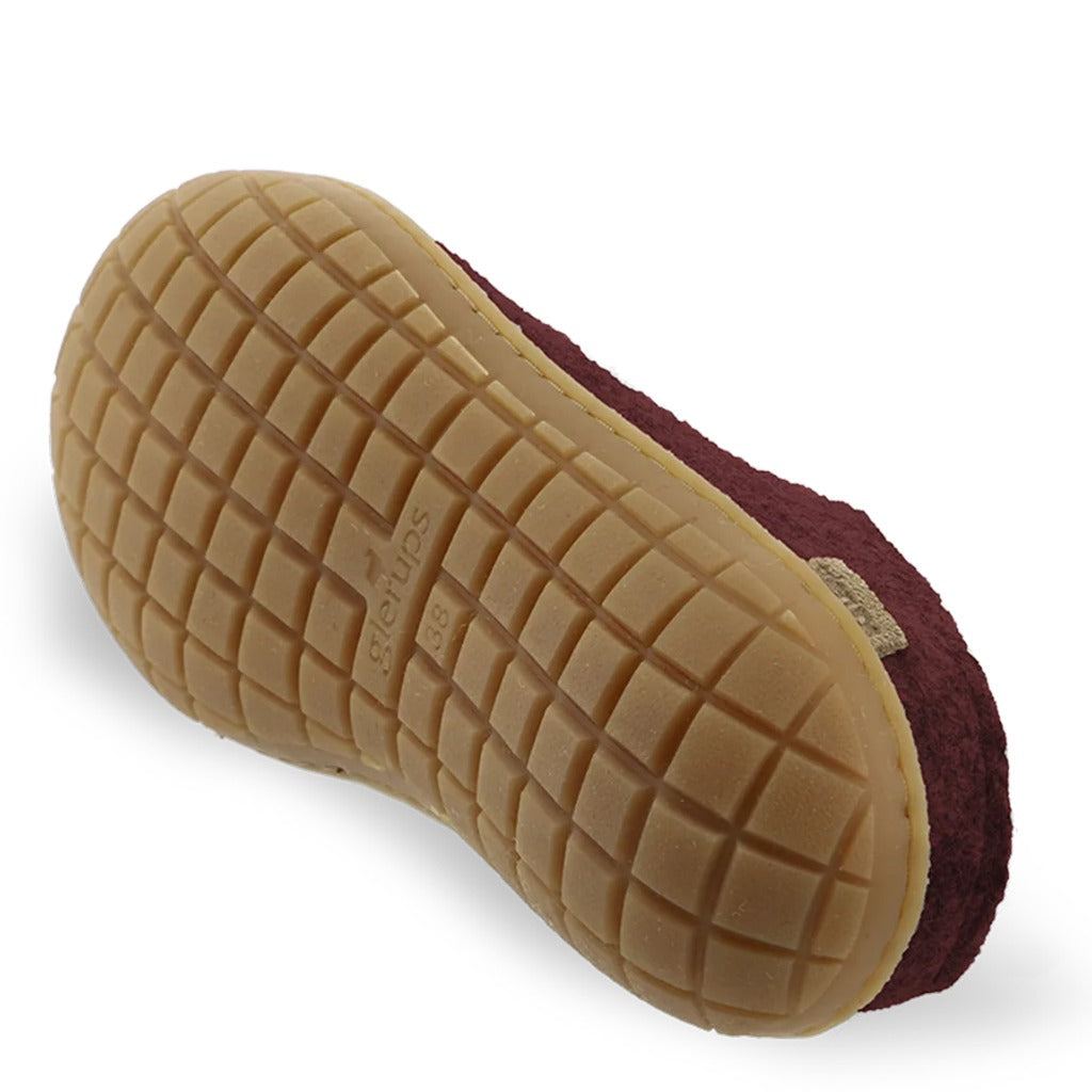Glerups, Slip-On With Rubber Sole, Unisex, Slipper, Beet, Outsole view