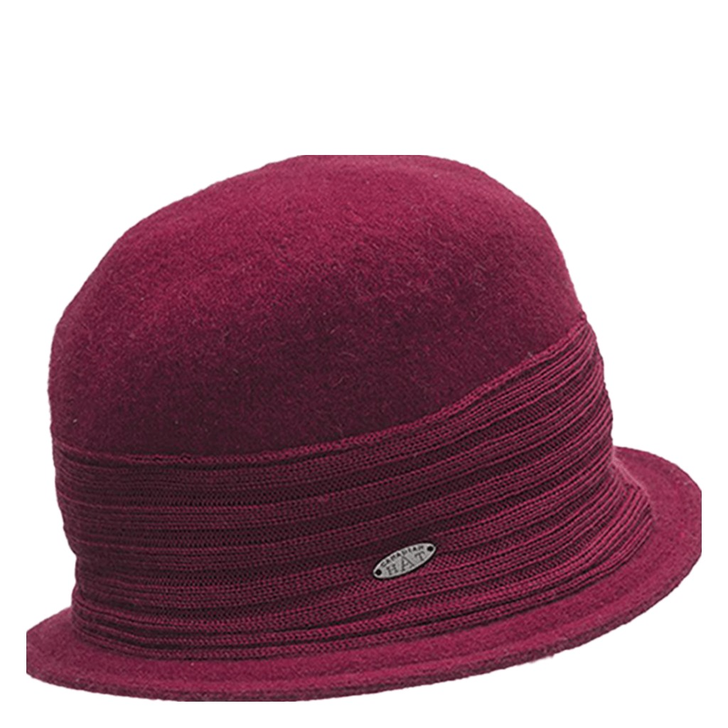 Canadian Hat, Clara Soft Wool Cloche, Women's, Cloche, Red, Front view