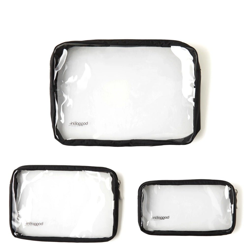 Baggallini Clear Travel Pouches - Black - Shoetopia Footwear