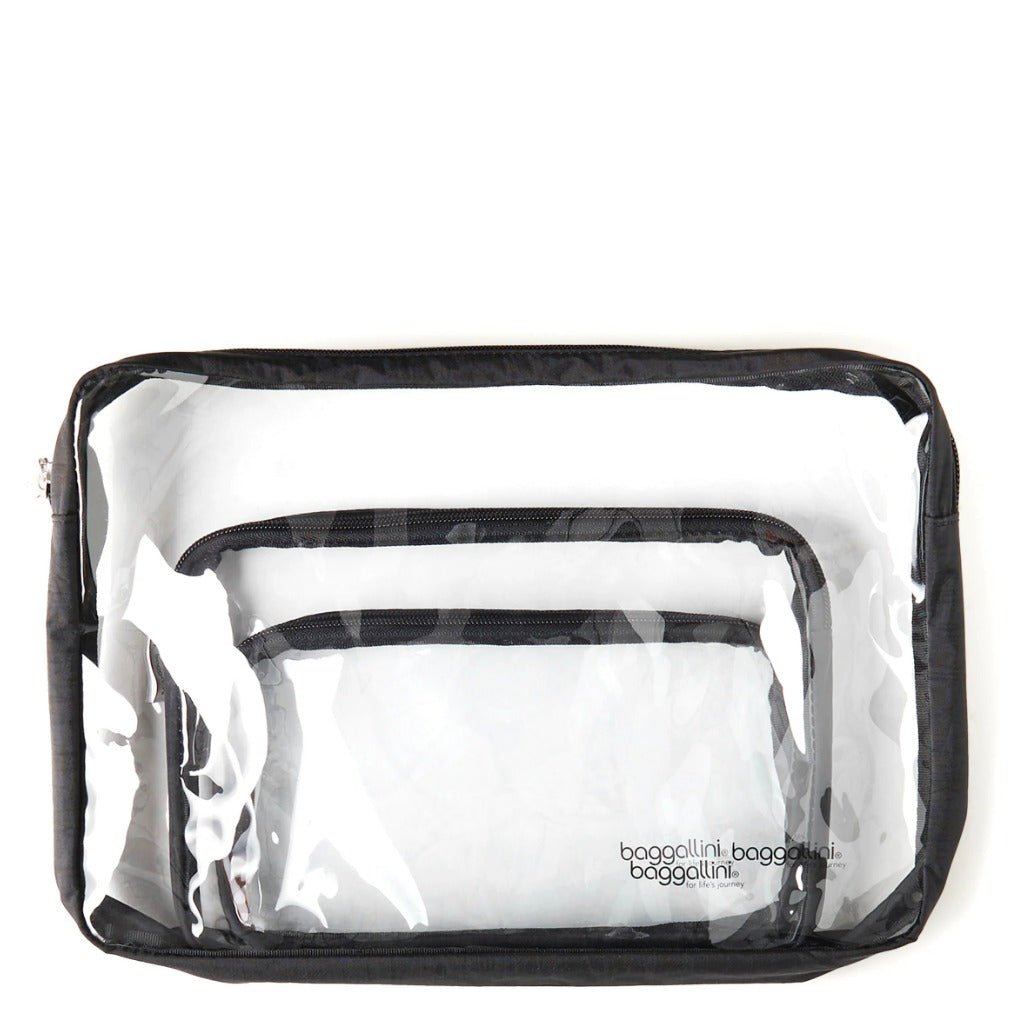 Baggallini Clear Travel Pouches - Black - Shoetopia Footwear