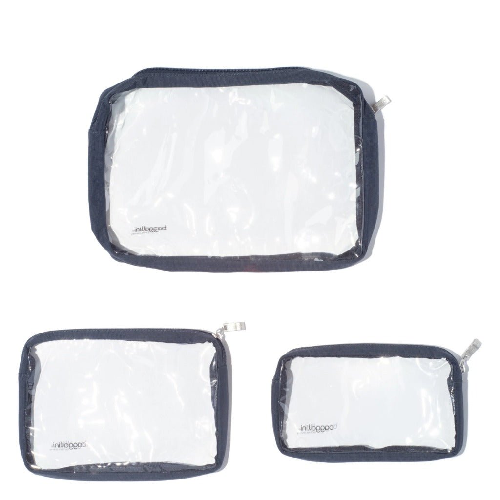 Baggallini Clear Travel Pouches - French Navy - Shoetopia Footwear