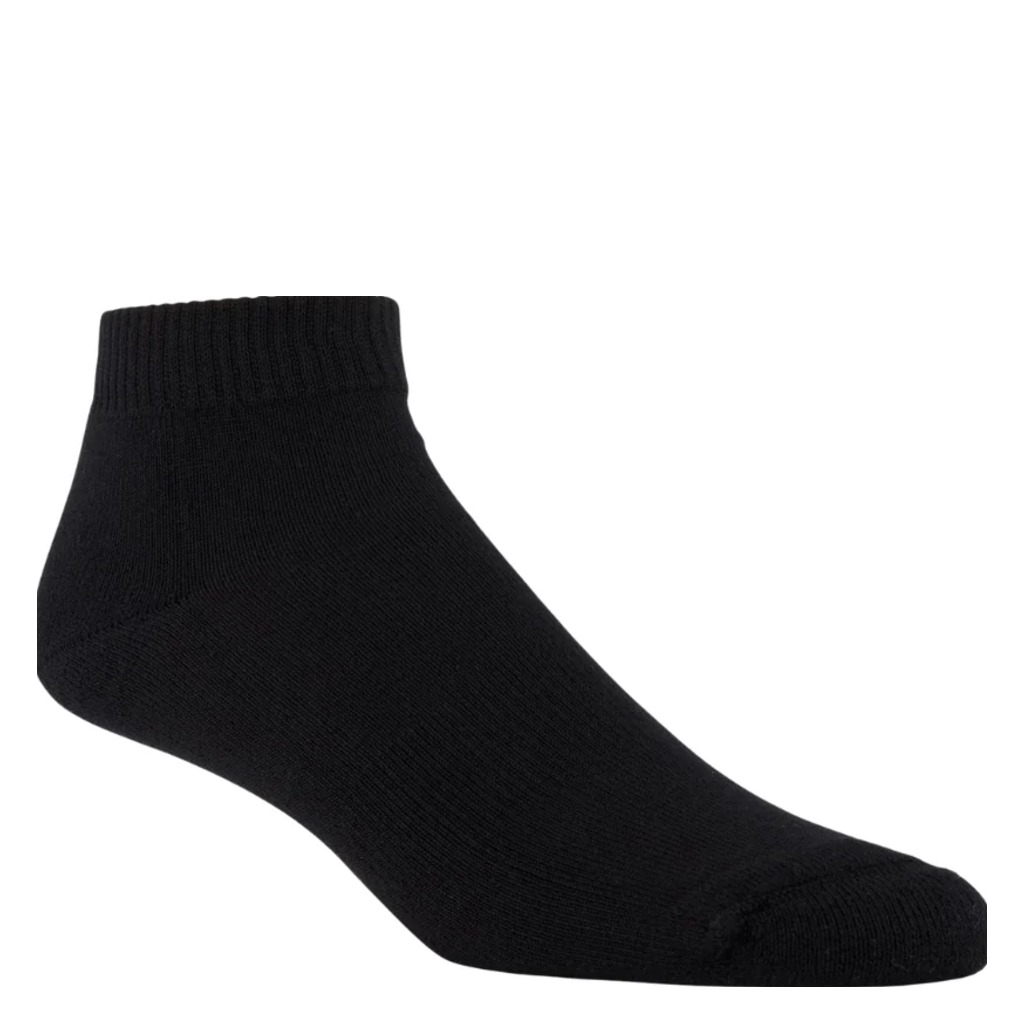 J.B. Fields Bamboo Cushion Ankle Sock, black, side view