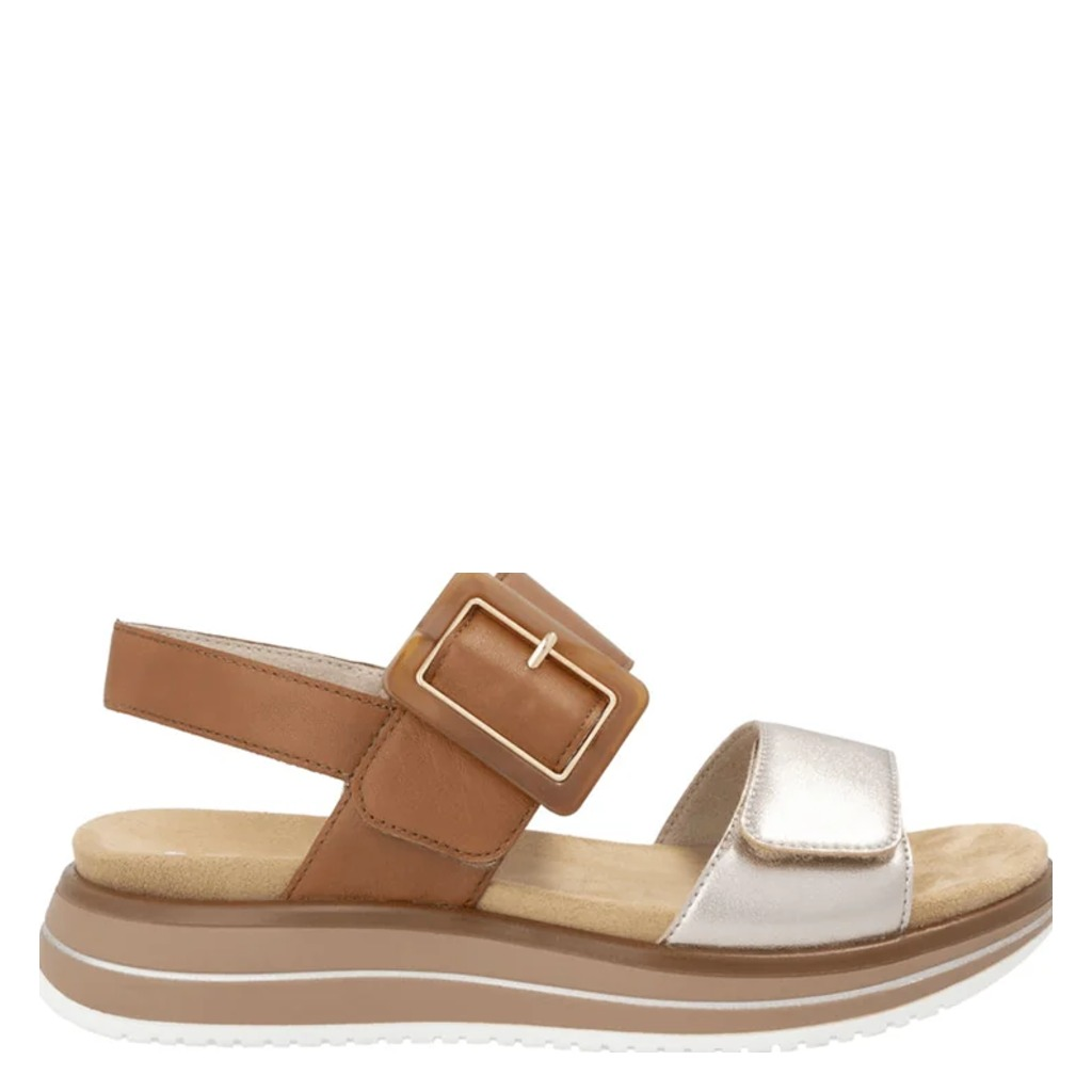 Remonte, D1J53, Women's, Sandal, Tan, Side view
