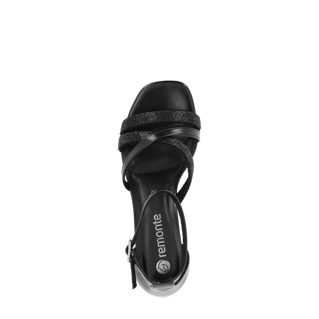 Remonte, D1L51, Women's, Heel, Black, Top view