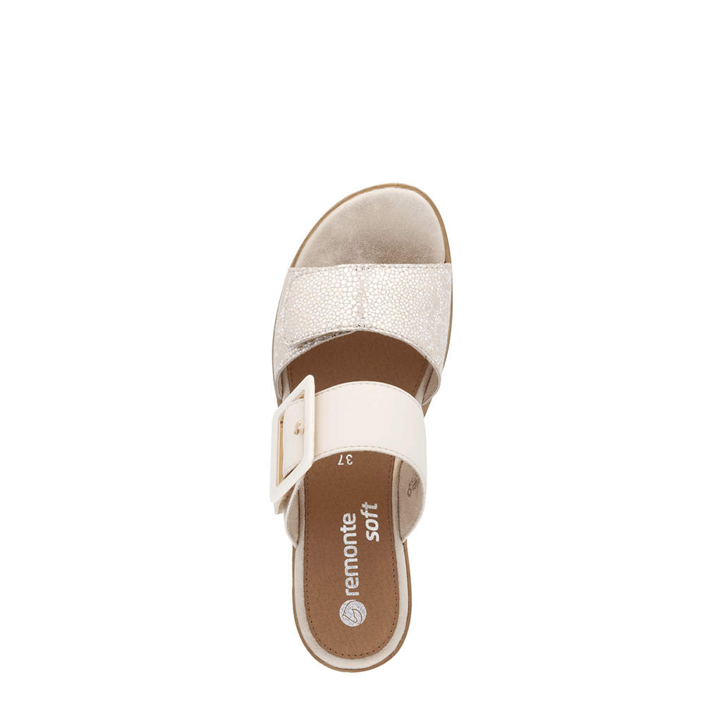 Remonte, D6463, Women's, Sandal, White/Gold, Top view
