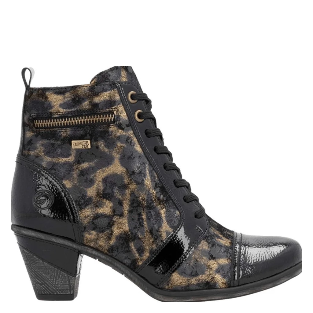 Remonte, D8797, Women's, Boot, Black Multi, Side view