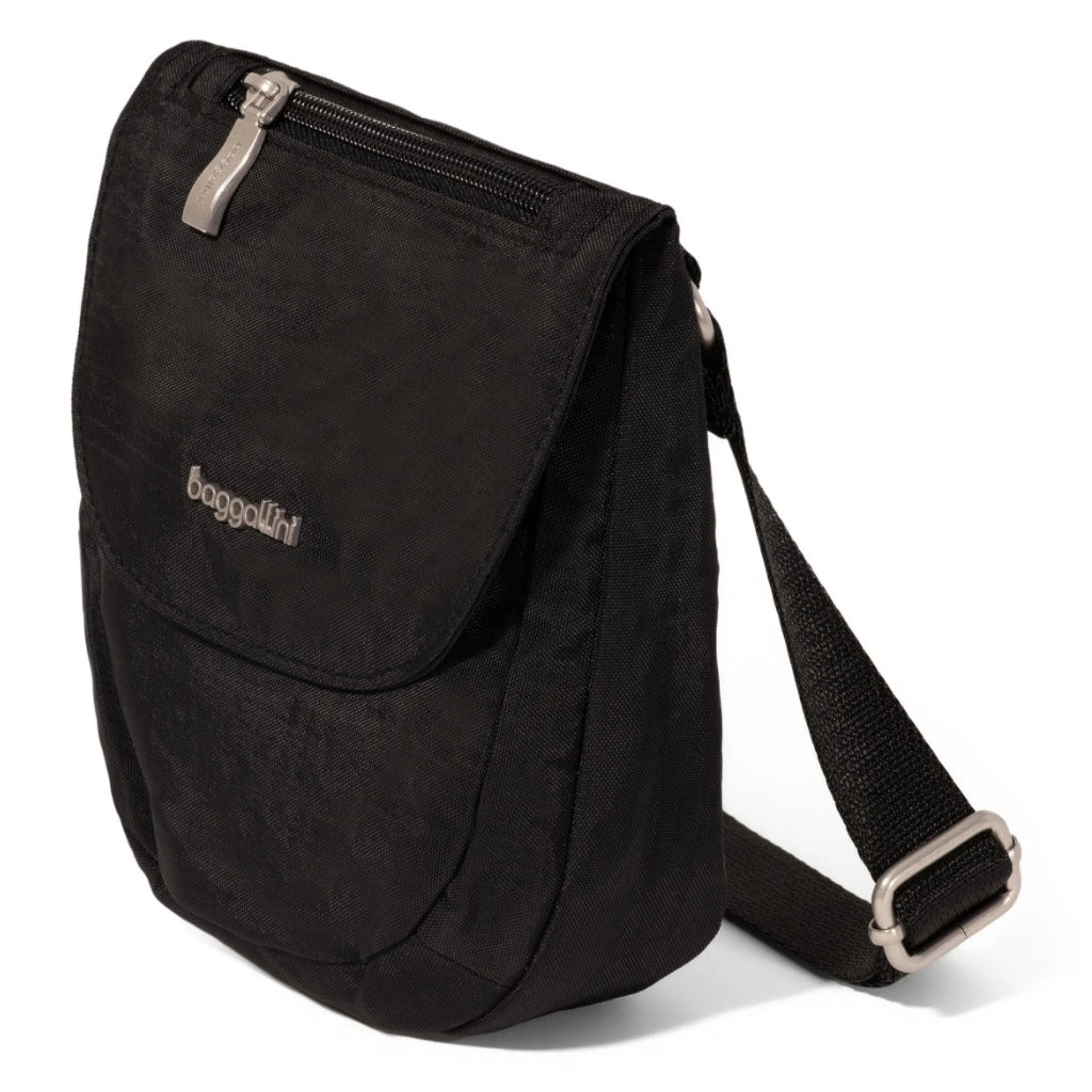 Baggallini, Dash Crossbody, Crossbody Bag, Black, Angled view