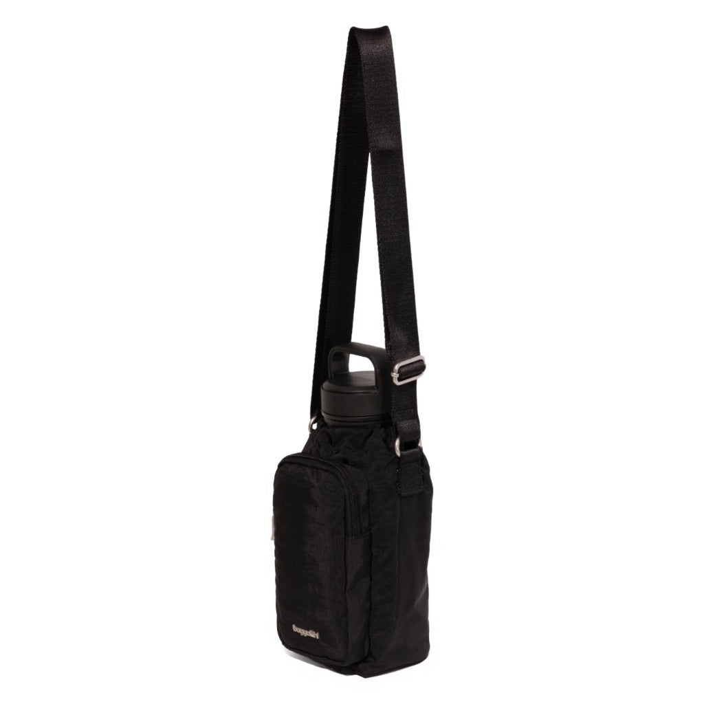 Baggallini, Everyday Water Bottle Crossbody, Crossbody Bag, Black, Side view